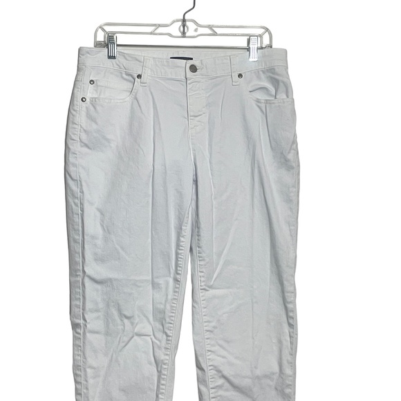 Eileen Fisher 10 White Denim Straight Leg Jeans - Picture 5 of 6